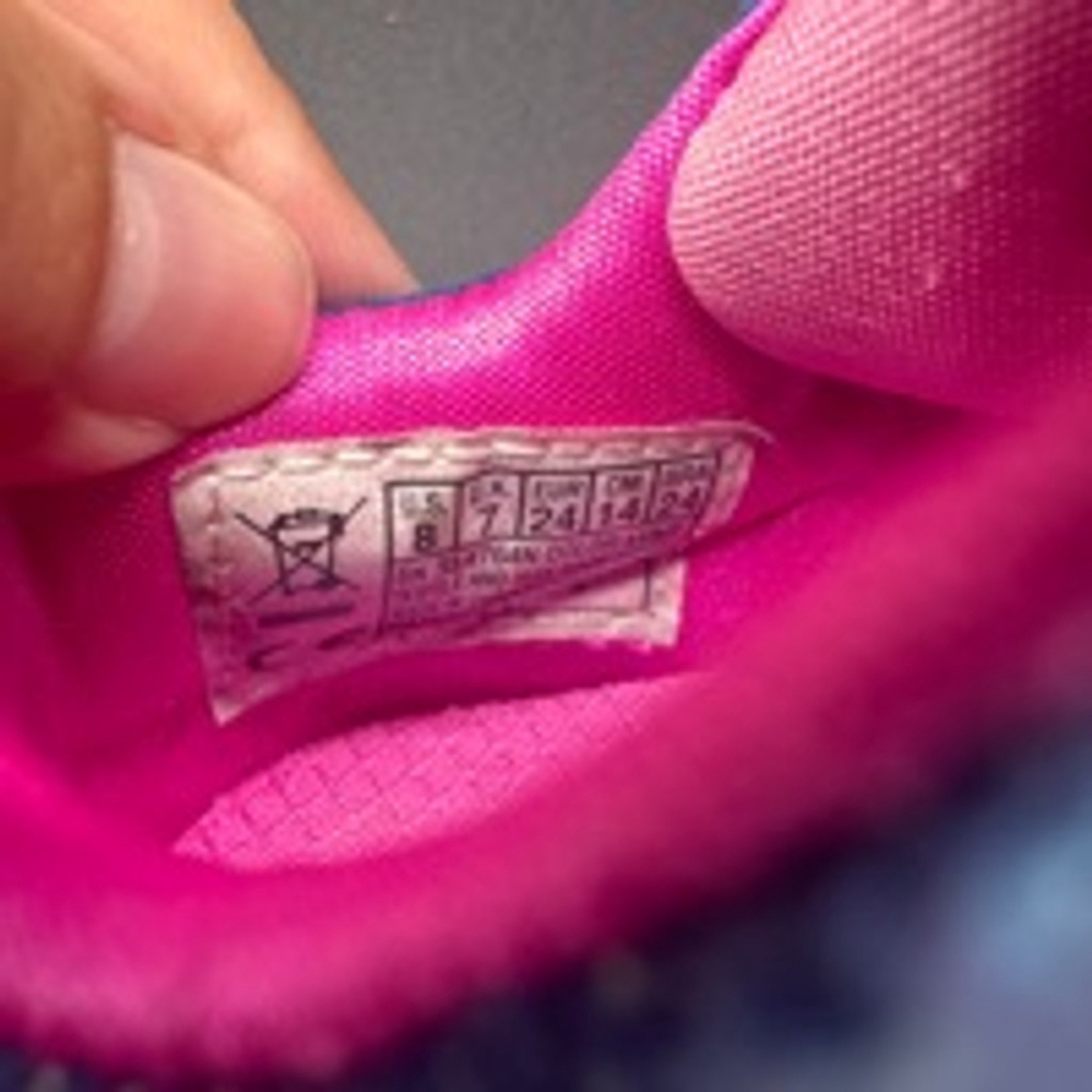 SKETCHERS Twinkle Toes Sneakers Size 8C Blue Pink Dinosaur - Picture 8 of 8